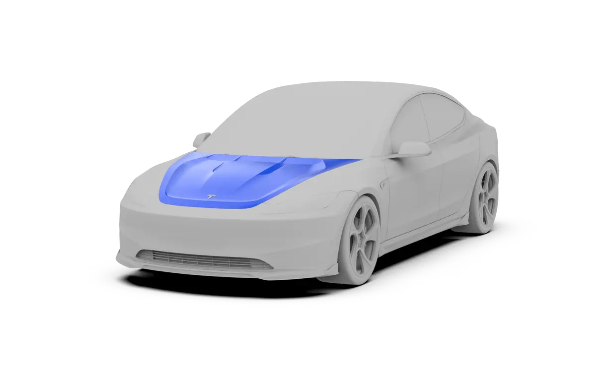 Robot " Hidrogai "Hood Bonnet For Tesla Model 3 2024-On 1