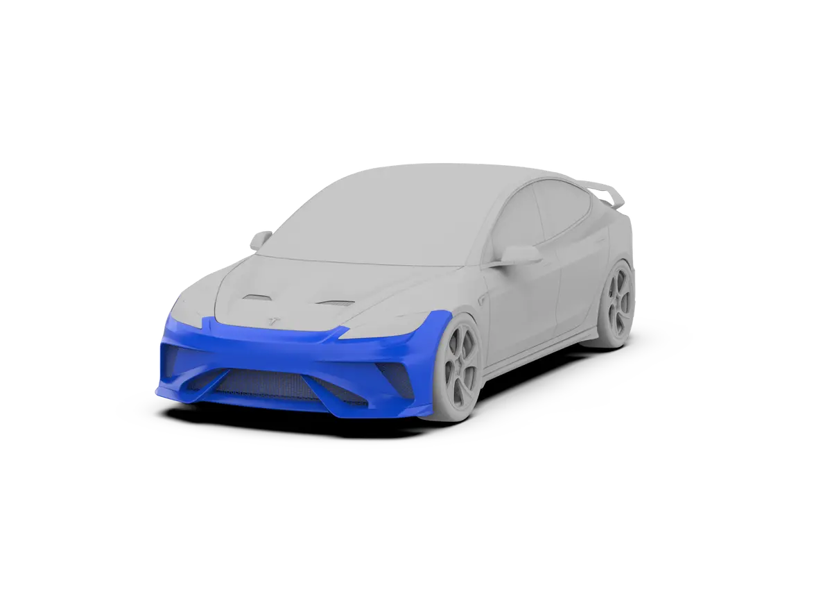 Robot Hacker Narrow Body Front Bumper & Lip For Tesla Model 3 Highland 1