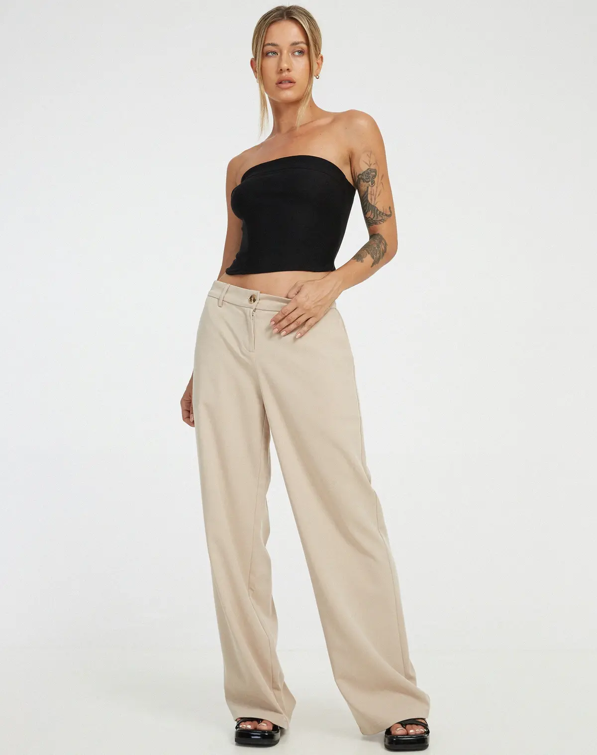 Salus Tailored Bandeau Top In Black 4