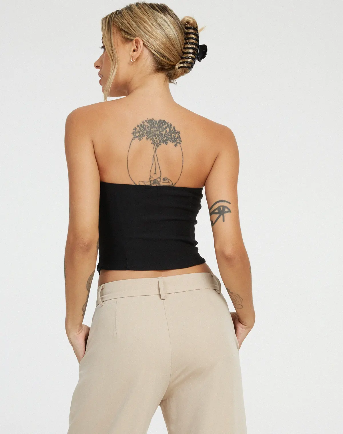Salus Tailored Bandeau Top In Black 3