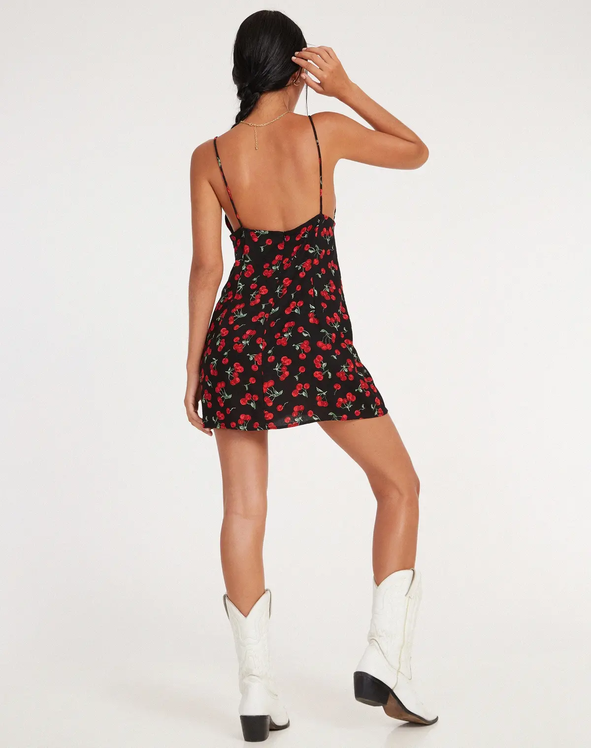 Senora Mini Dress In Cherries Black 5