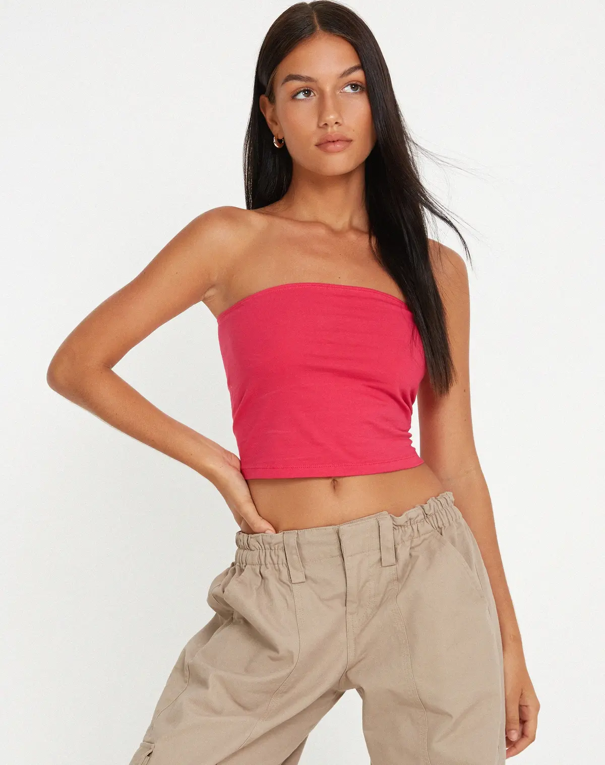 Shae Bandeau Top In Fuschia Pink 1
