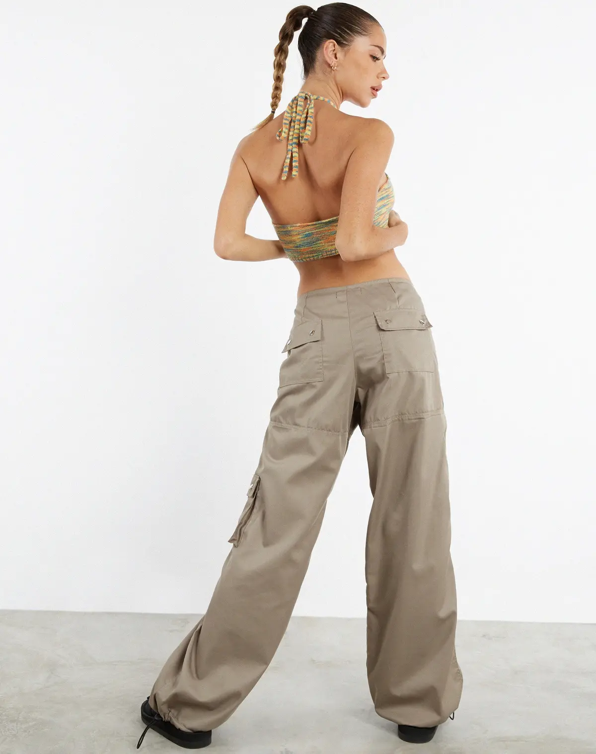 Sheira Crop Top In Mix Space Dye Multi Colour 5