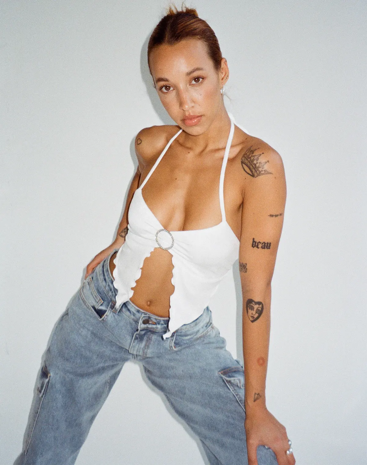 Shima Crop Top In White 1