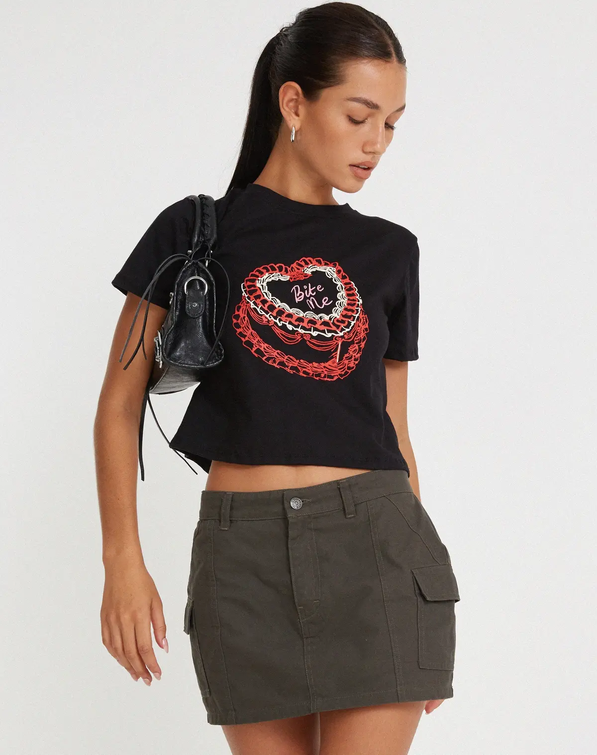 Shrunk Tee In Black Bite Me 1