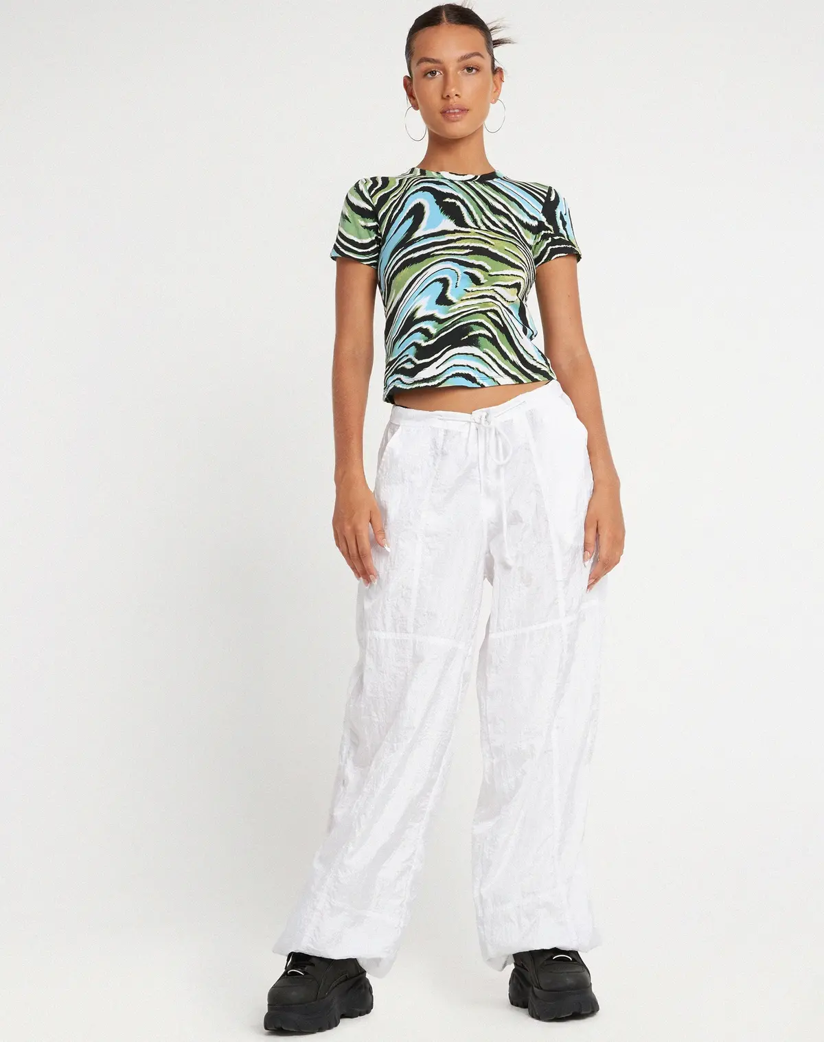 Surtie Crop Top In Warped Zebra Blue 4