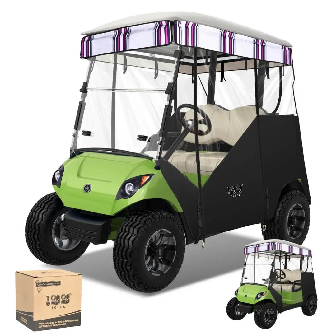 10L0l 3-Sided Track Style Golf Cart Enclosure For 2 Passenger Yamaha G29 Drive 1