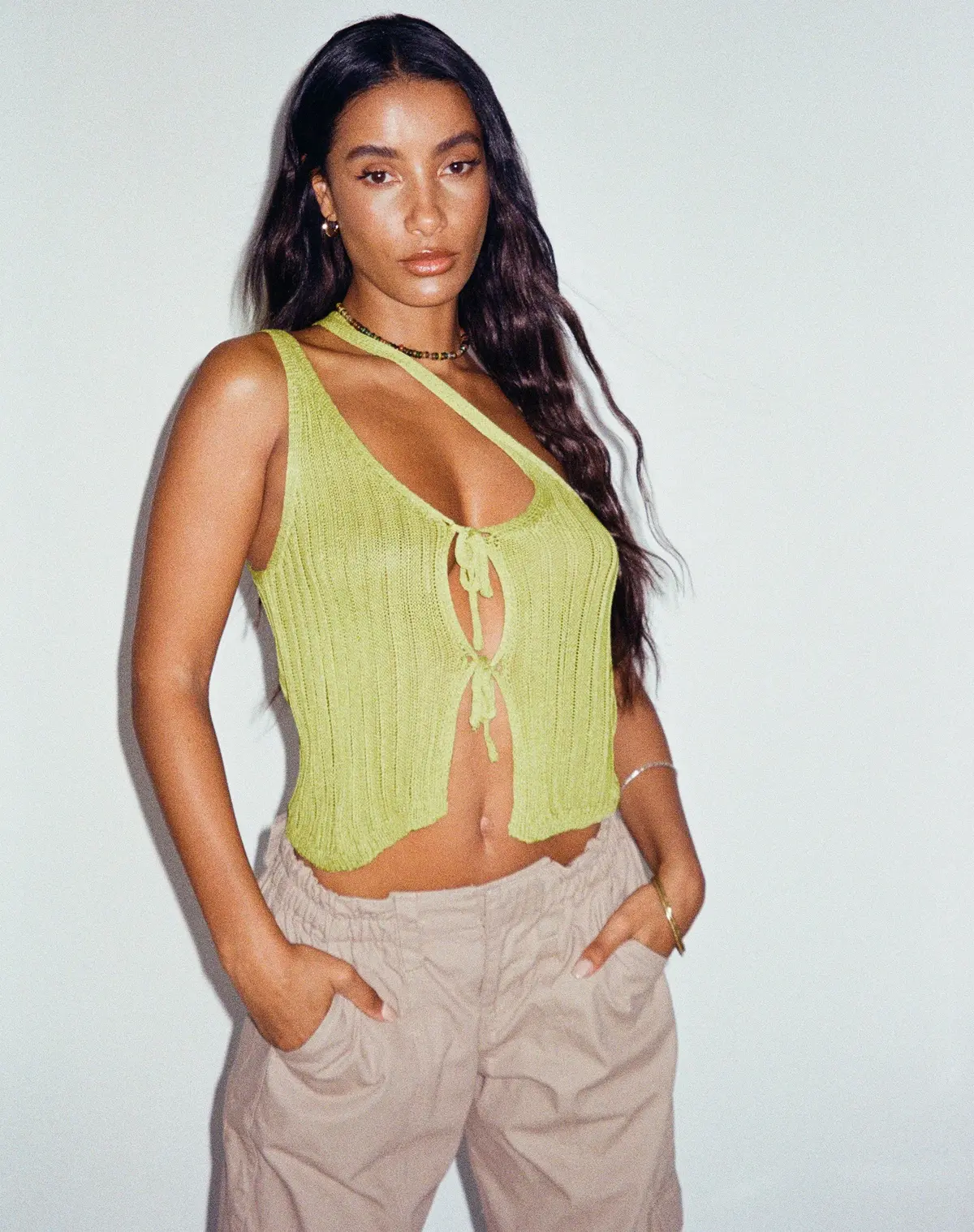 Tapa Cutout Top In Lime 5