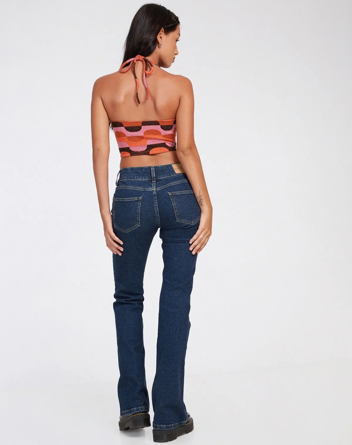 Tavi Crop Top In Abstract Art Pink 4
