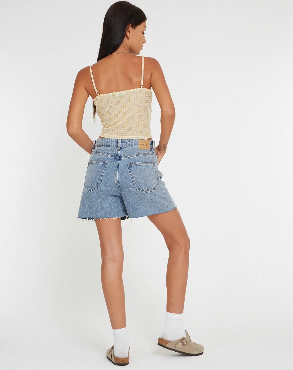 Tiava Cami Top In Gingham Floral Yellow 4