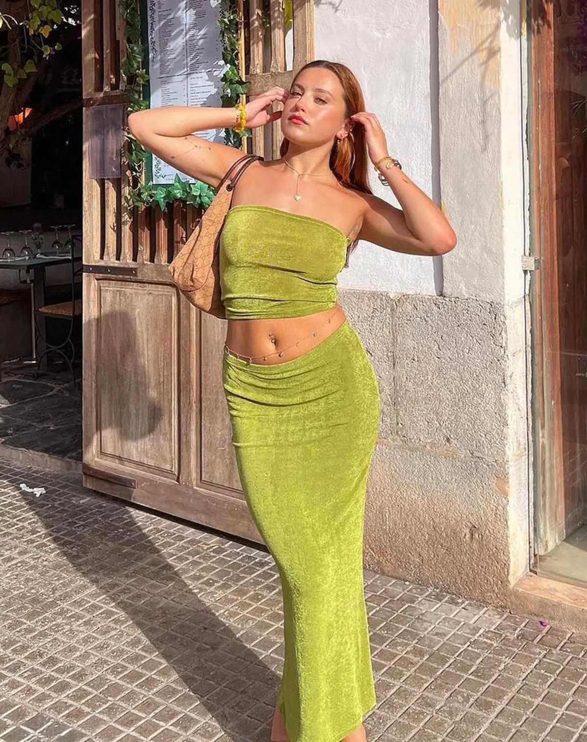 Tulus Maxi Skirt In Lime 1