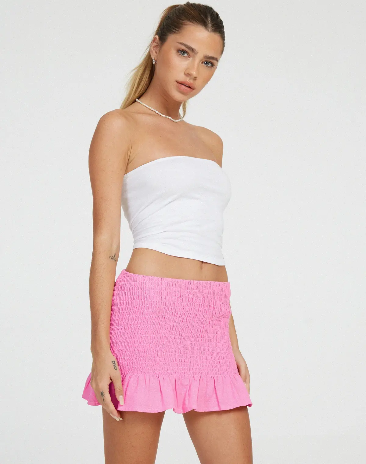 Tylee Mini Skirt In Bubblegum 4