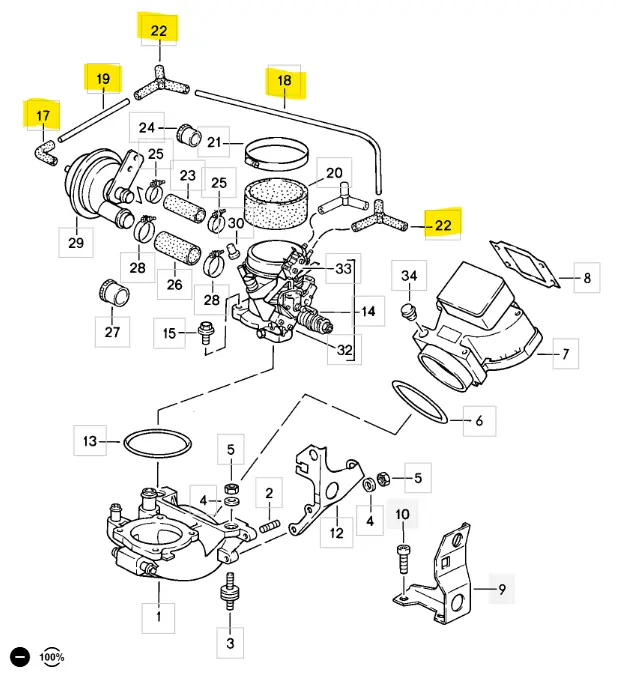 Vackit8384 - Vacuum Hose Kit 83- 84 Usa L-Jet 4.7L 1