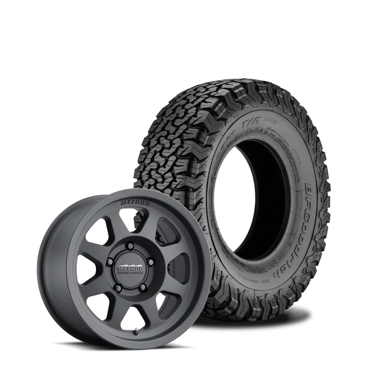 Method 701 17X8.5 Matte Black 5X5 | Bfg Ko2 315/70R17 All Terrain Ko2 | Mounted & Balanced 1
