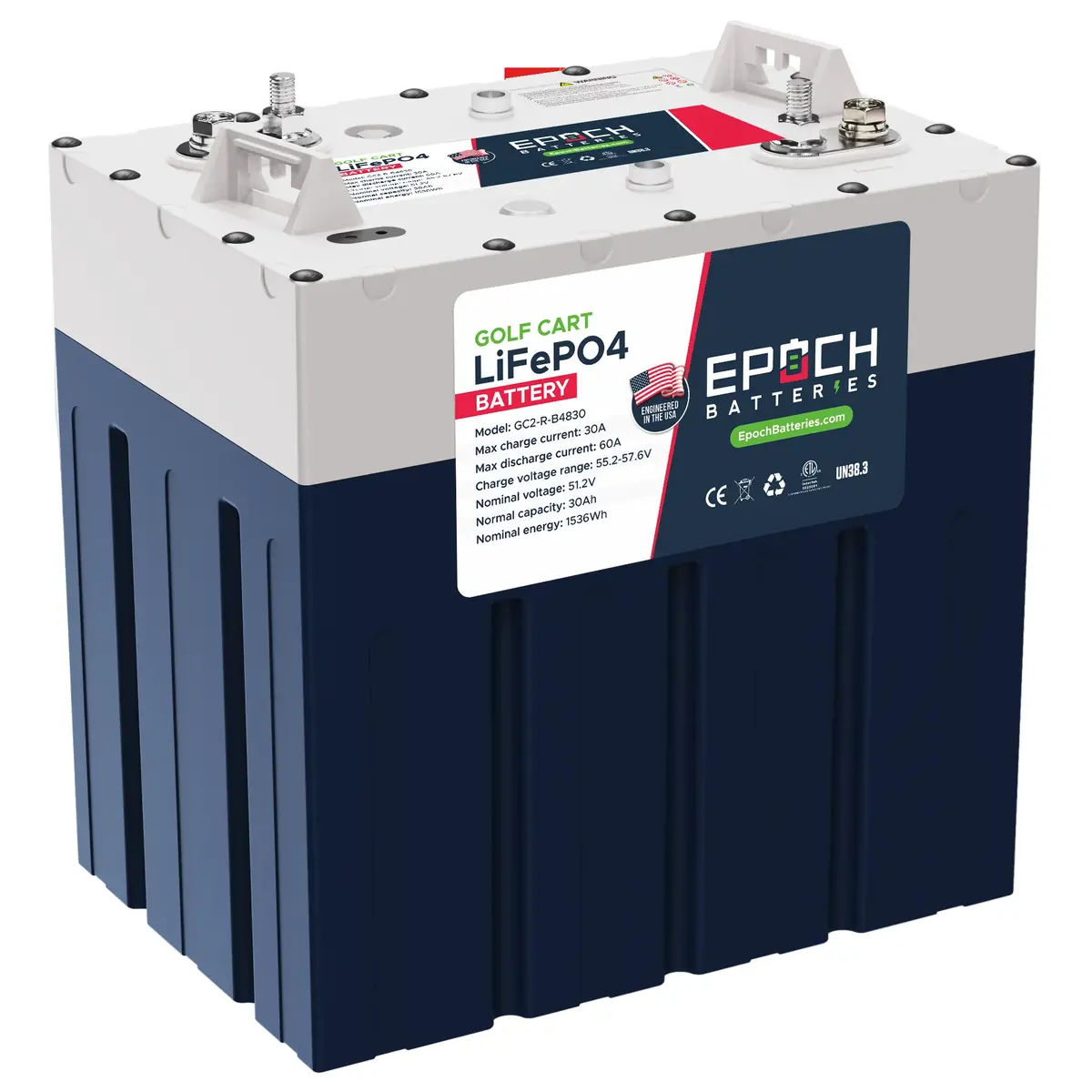 48V 30Ah (1.54Kwh) Gc2 - Golf Cart Lifepo4 Lithium Battery 1