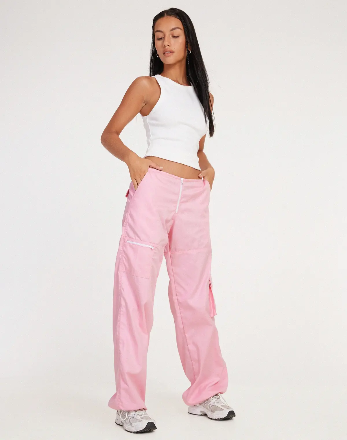 Xander Cargo Trouser In Cotton Drill Blush Pink 5