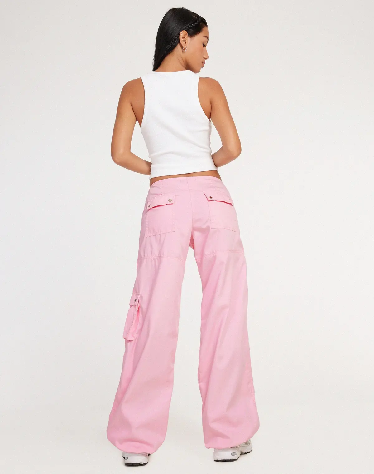 Xander Cargo Trouser In Cotton Drill Blush Pink 4