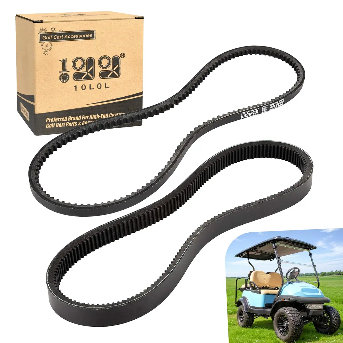 Golf Cart Clutch Drive Belt For Club Car Ds 1997-Up & Precedent 2004-Up Gas - 10L0l 1