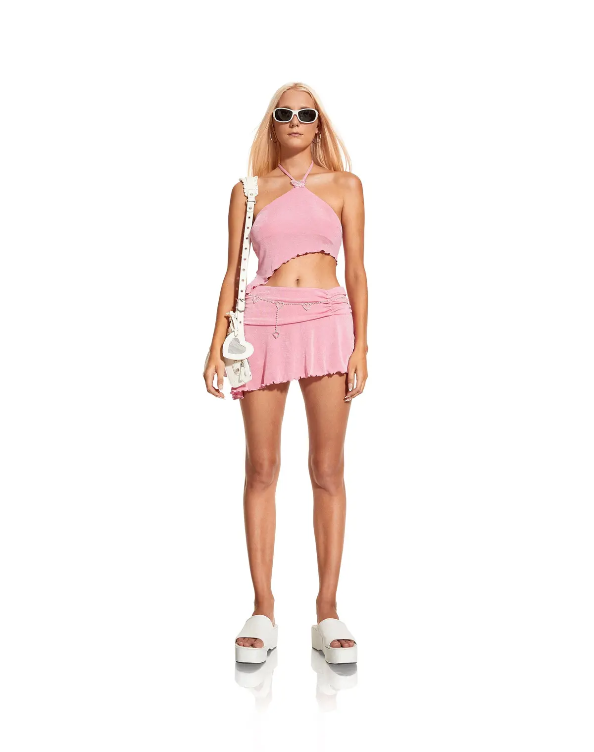 Binsar Mini Skirt In Crepe Pink 1