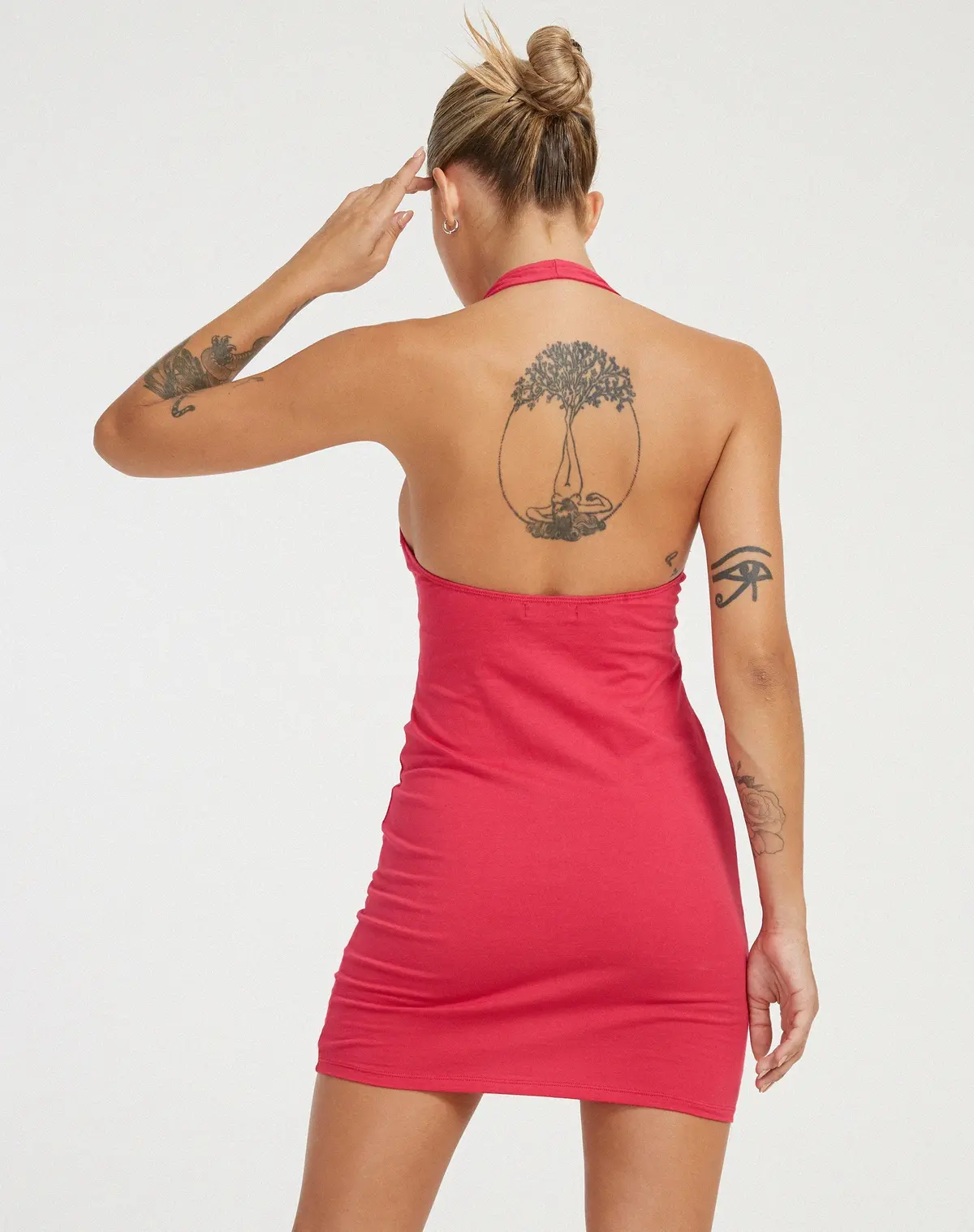 Yajoh Mini Dress In Fuschia Pink 2