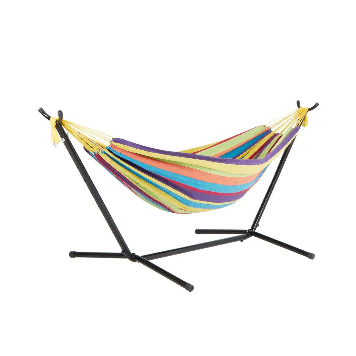 Bliss Hammocks Bhst-401-Cs Hammock & Built-In Stand W/ Carrying Case & Hanging Hardware | 60-In. Wide | 400 Lb. Capacity (Candy Stripe) 1