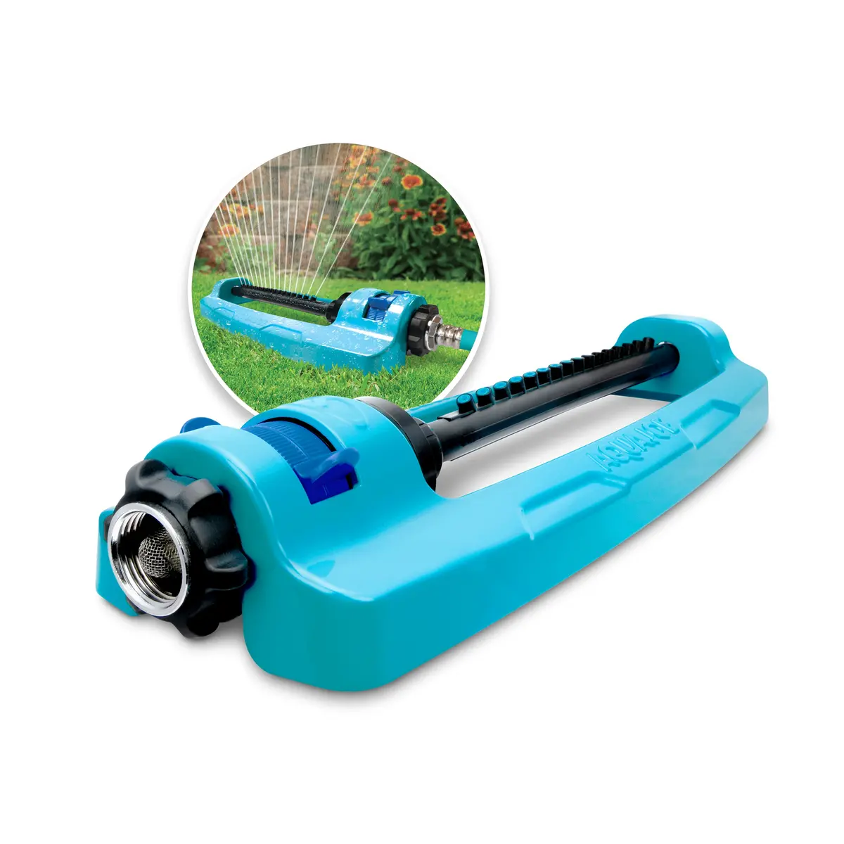 Aqua Joe Sji-Oms16 Indestructible Metal Base Oscillating Sprinkler | Adjustable Spray Patterns | 3,600 Sq. Ft. Max Coverage 1
