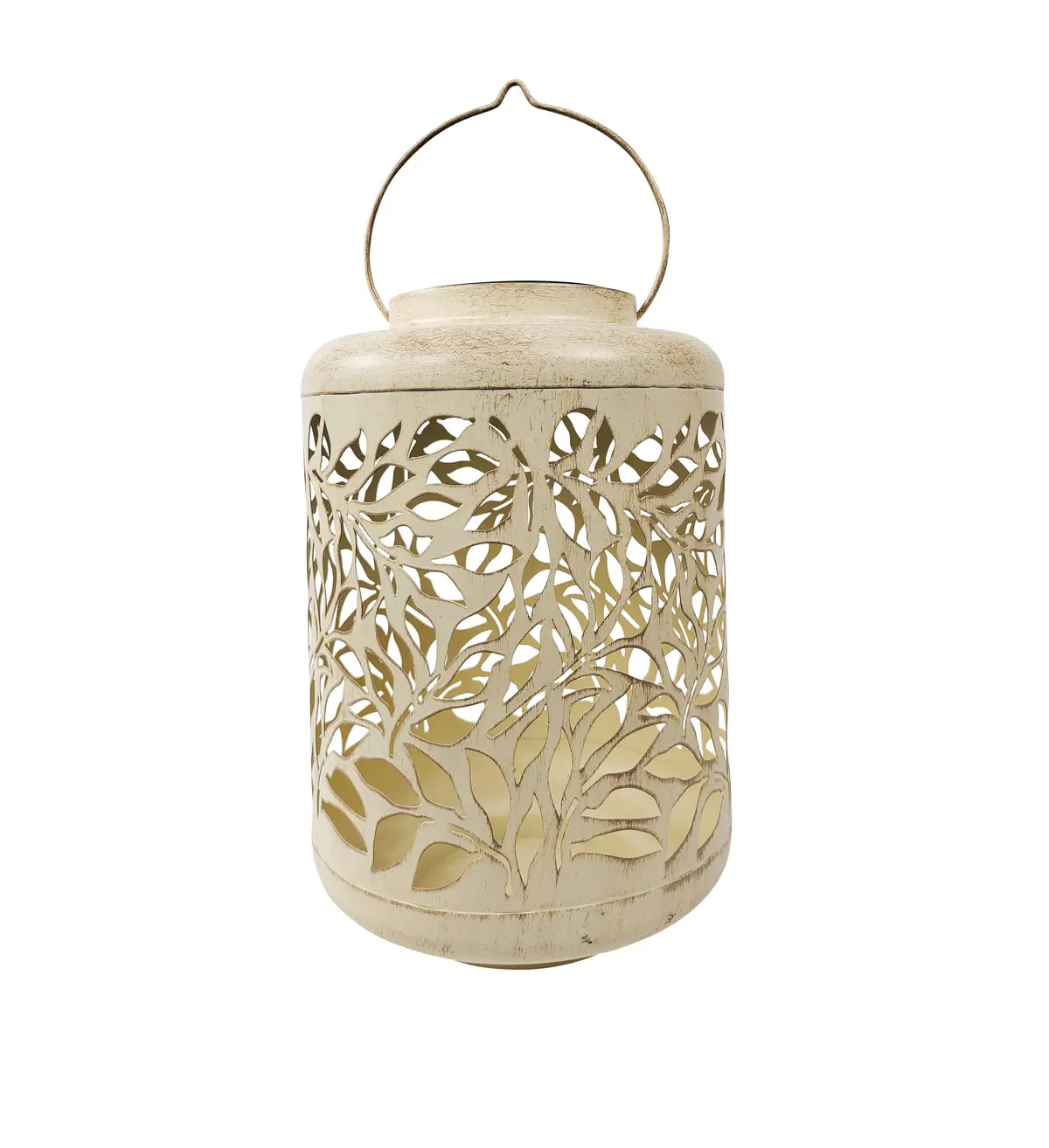 Bliss Outdoors Bsl-307-Wh Solar Led Lantern W/ Olive Leaf Design & Hand Painted Finish | 12-In. Tall | Waterproof Ip44 (White) 2