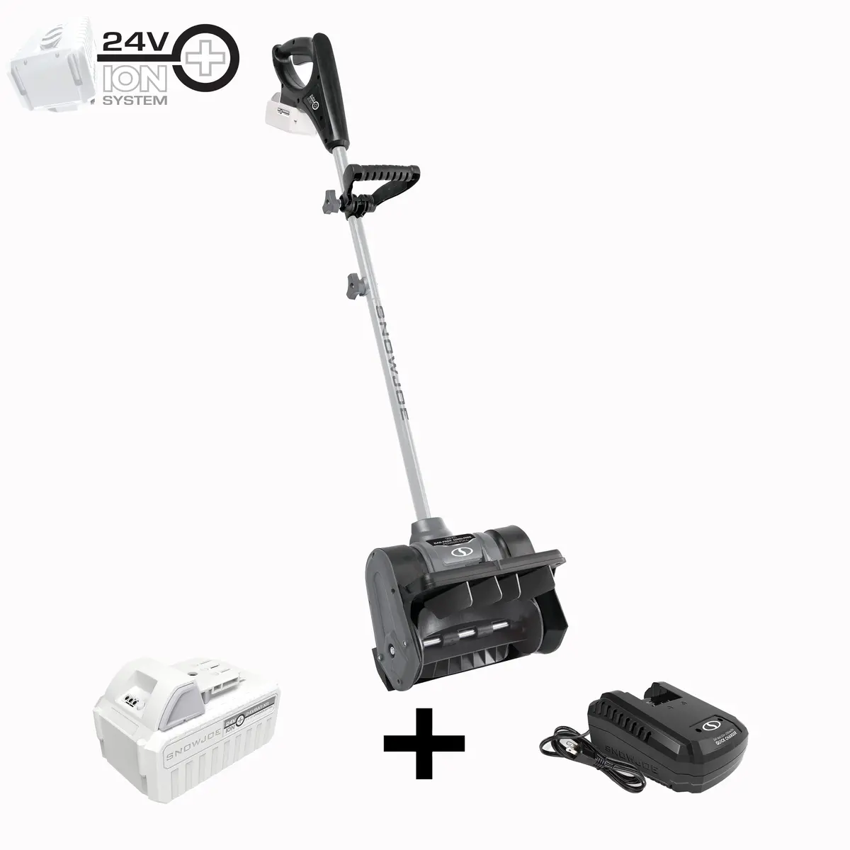 Snow Joe 24V-Ss12-Xr-Gry 24-Volt* Ionmax Cordless Snow Shovel Kit | 12-Inch | W/ 5.0-Ah Battery + Charger (Gray) 1