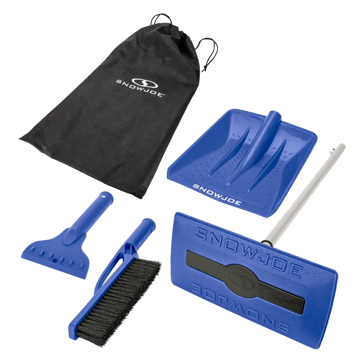 Snow Joe Sjblzd-4In1-Sjb Multi-Purpose Auto Snow Tool Kit | W/ Storage Bag | Snow Broom, Brush, Shovel, Scraper (Blue) 1