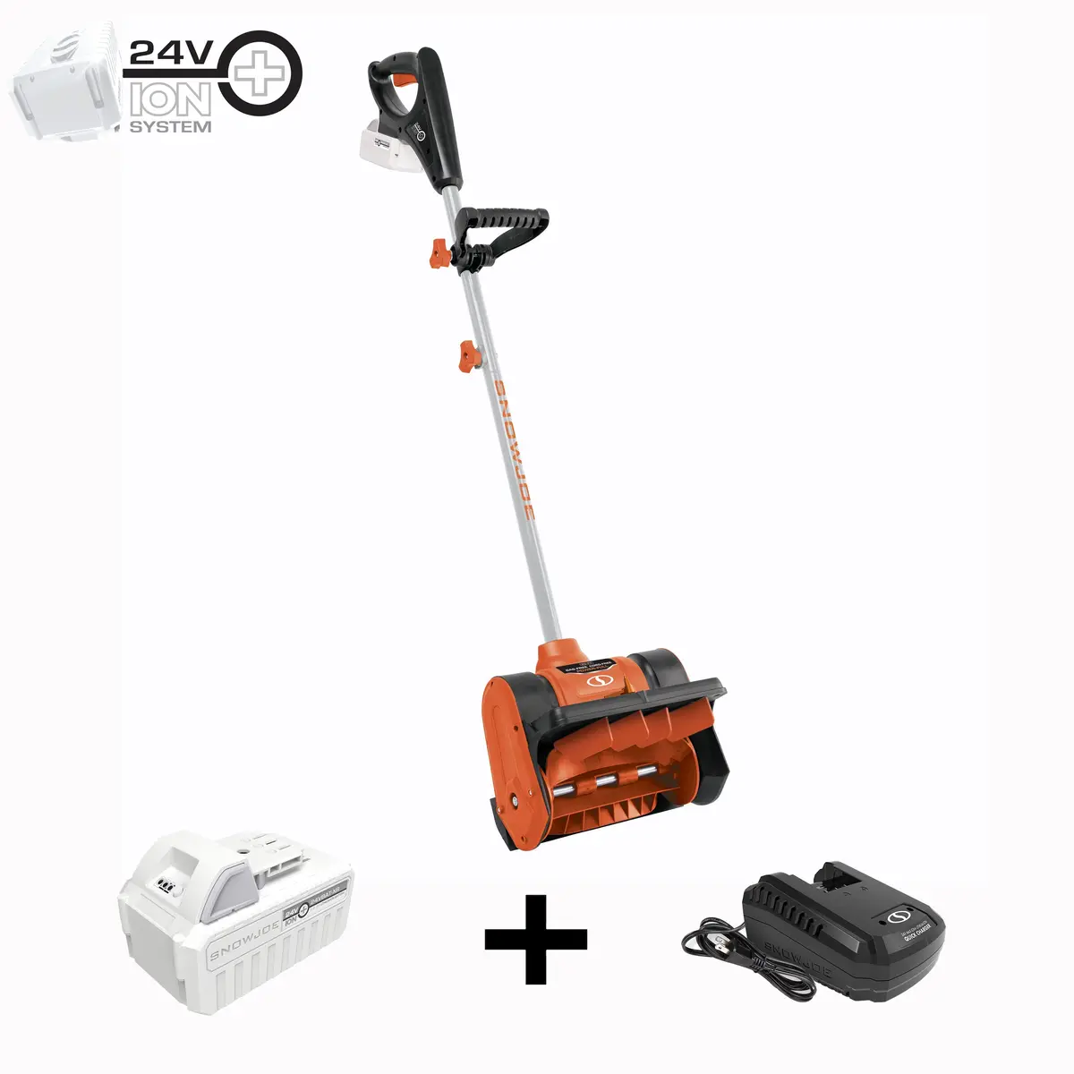 Snow Joe 24V-Ss12-Xr-Org 24-Volt* Ionmax Cordless Snow Shovel Kit | 12-Inch | W/ 5.0-Ah Battery + Charger (Orange) 1