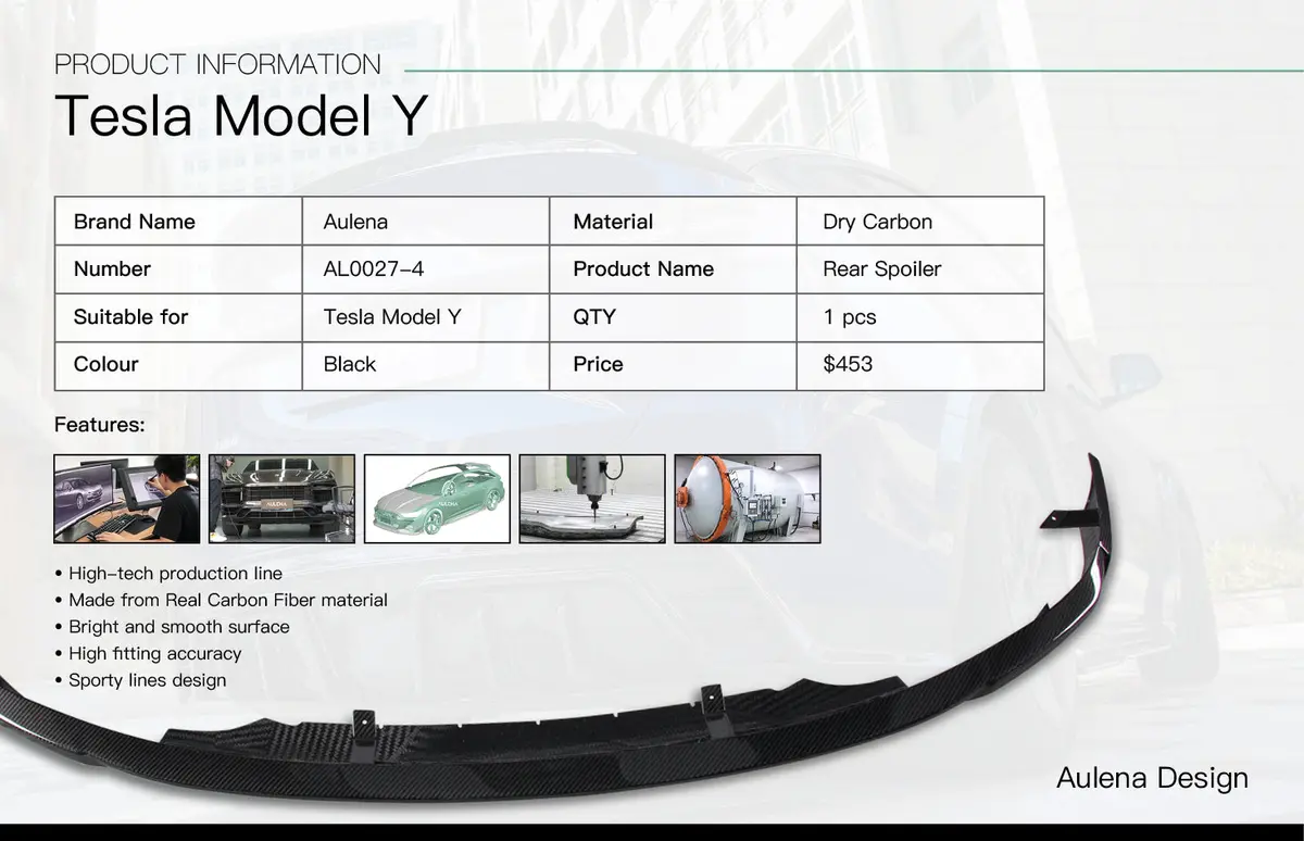 Tesla Model Y Aulena Rear Spoiler 2