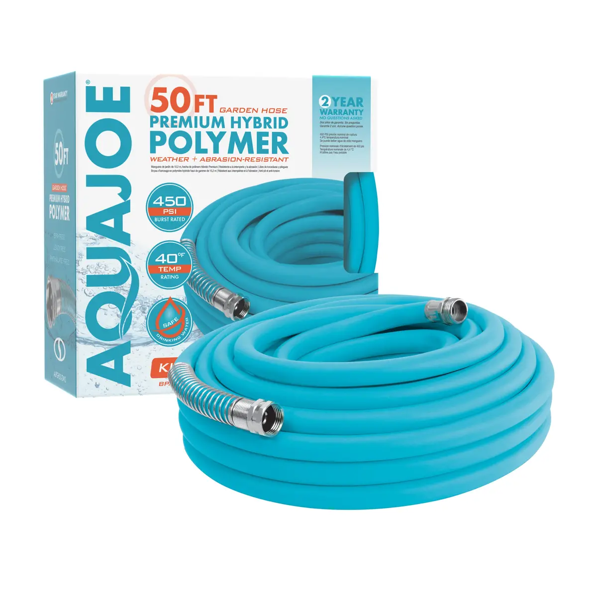 Aqua Joe Ajpgh50-Dws Hybrid Polymer Flex Kink Free Hose | 5/8 In | 50 Ft. | Lead Free 1