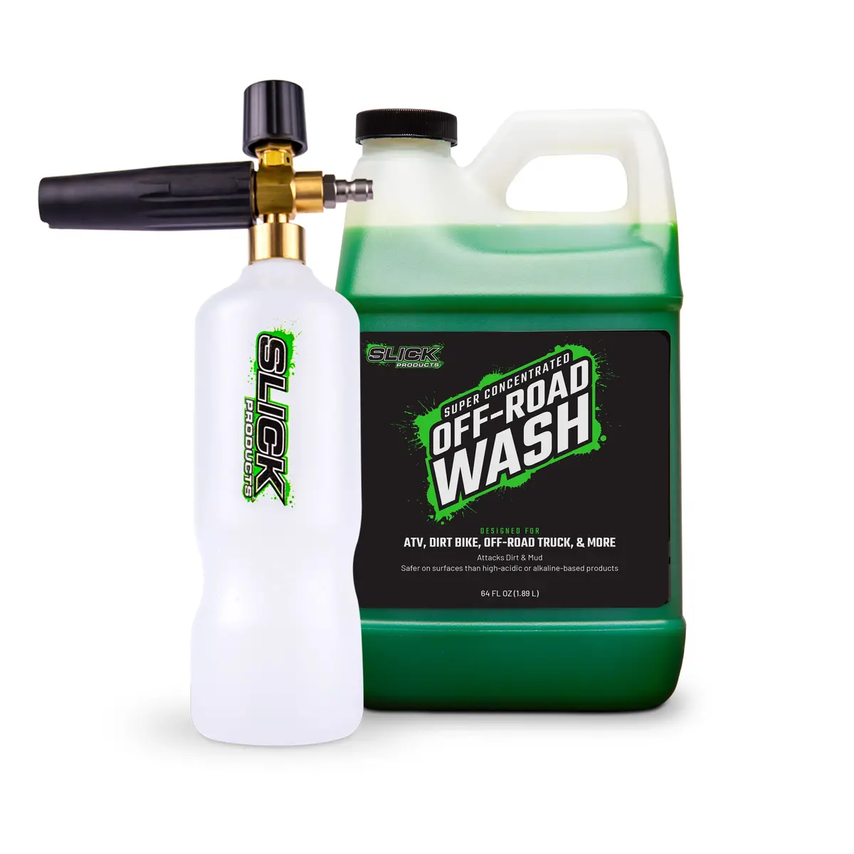 Slick Products Sp1137 Pressure Washer Foam Cannon Bundle | W/ Off-Road Wash Concentrate | Adjustable Dial | 1/4” Quick-Connect 1