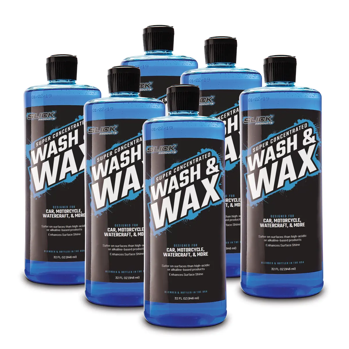 Slick Products Sp1286 Wash And Wax Foam Shampoo Cleaning Solution | For Car, Truck, Rv, Motorhome, & Boat | High-Gloss Luster | 32 Oz | 6-Pack 1