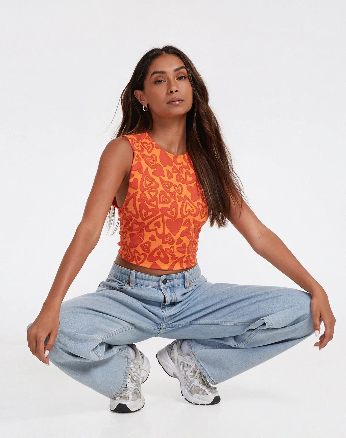 Baruna Top In Retro Heart Orange 1