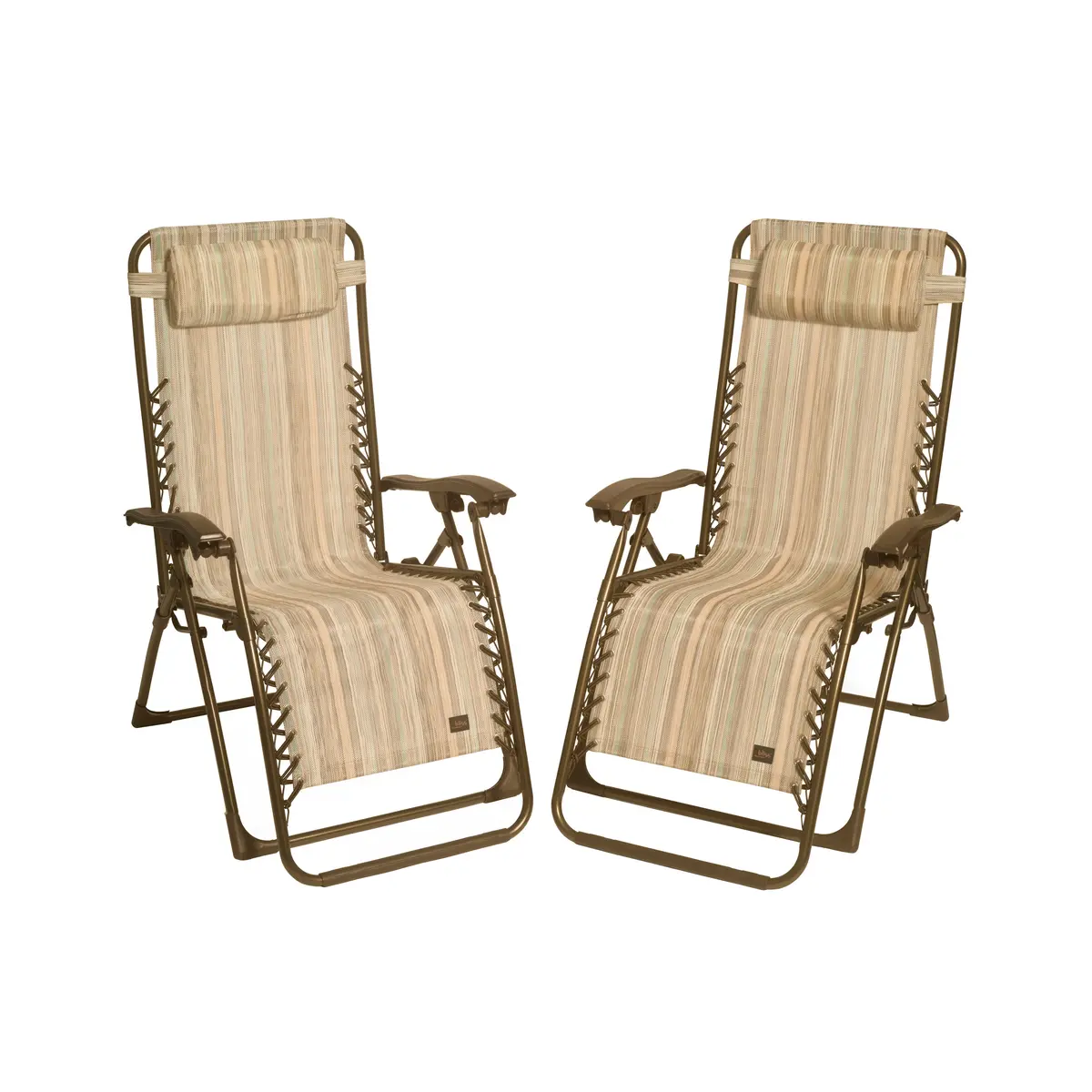 Bliss Hammocks Q-026-2Nt 26" Wide Zero Gravity Chair W/ Pillow | Outdoor, Lawn, Deck, Patio | Foldable, Adjustable Lounge Chair, Weather Resistant & Rust Resistant | 300 Lbs Capacity (Casual Stripe) 1