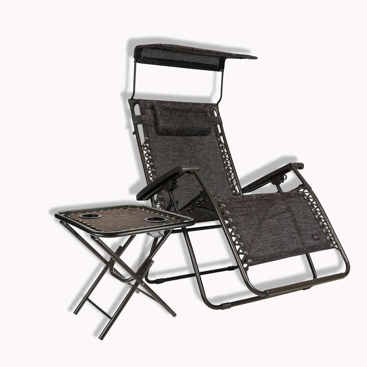 Bliss Hammocks Backyard Patio Bundle | 30" Wide Xl Gravity Free Chair + Folding Side Table 1