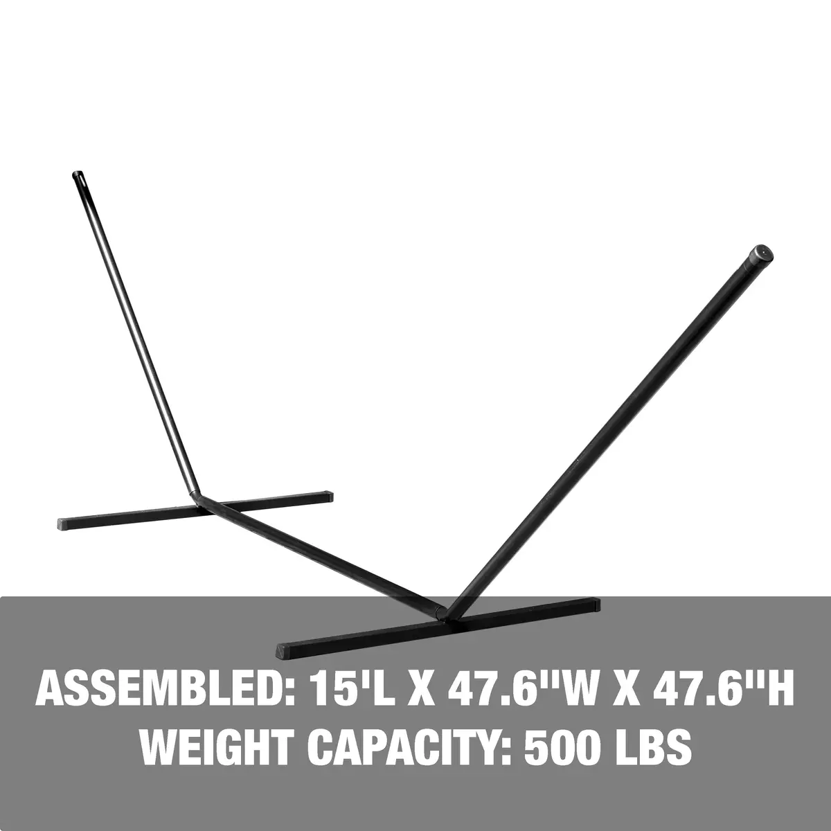 Bliss Hammocks Bhs-417Bk Hammock Stand W/ Hanging Hooks | 15-Foot | Fits Hammocks 15-Foot Or Shorter | Weather & Rust Resistant | 500 Lb. Capacity (Black) 2
