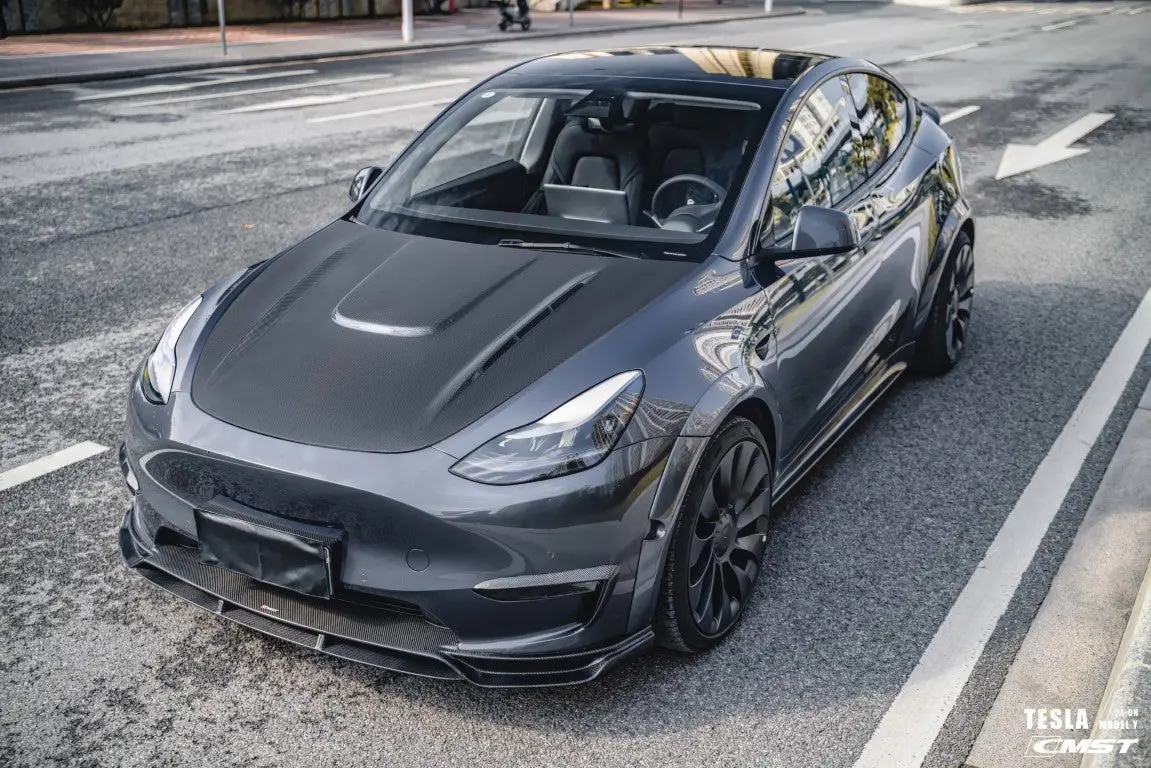 New Release! Cmst Carbon Fiber Hood Bonnet Ver.1 For Tesla Model Y 1