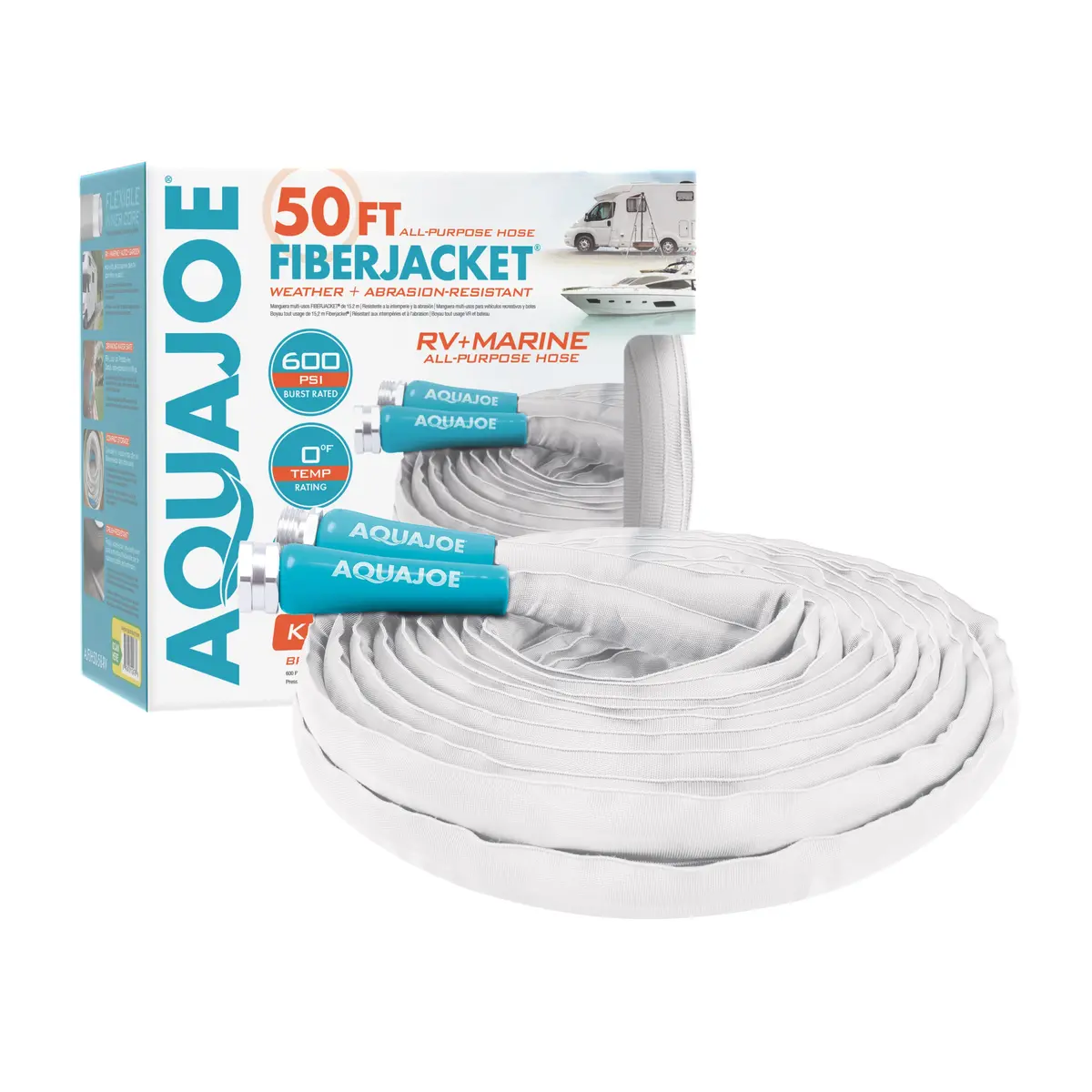 Aqua Joe Ajfjh50-58-Rv Superlight Marine-Grade Fiberjacket® Rv Hose | 50-Foot | Kink Resistant 1