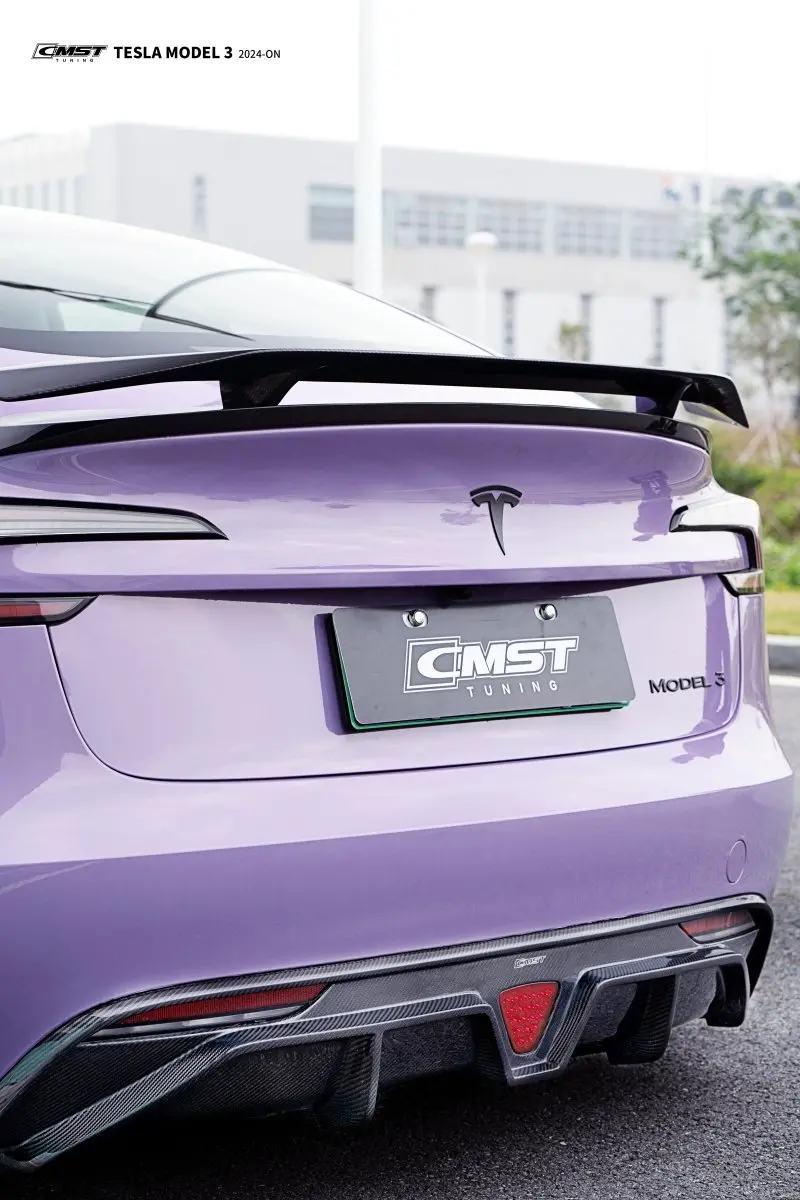 Cmst Carbon Fiber Rear Diffuser & Canards For Tesla Model 3 2024-On 2