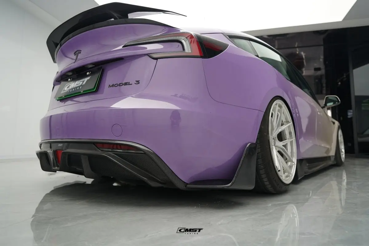 Cmst Carbon Fiber Rear Diffuser & Canards For Tesla Model 3 2024-On 3