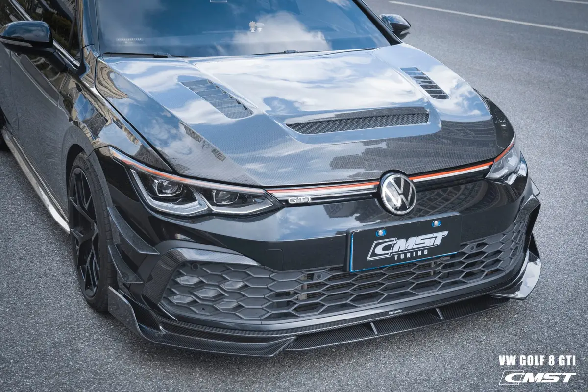 Cmst Carbon Fiber Hood Bonnet Ver.1 For Volkswagen Golf & Gti & Golf R Mk8 1