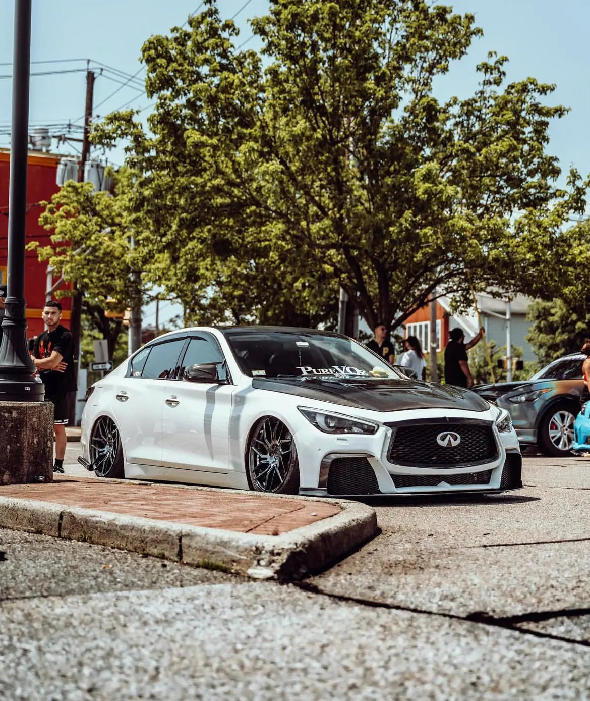 Cmst Carbon Fiber Front Bumper & Front Lip For Infiniti Q50 To Project Black S Concept 2014-2022 2