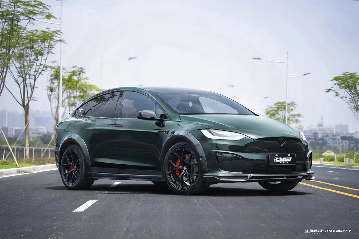 Cmst Carbon Fiber Front Lip For Tesla Model X 2022-On 1