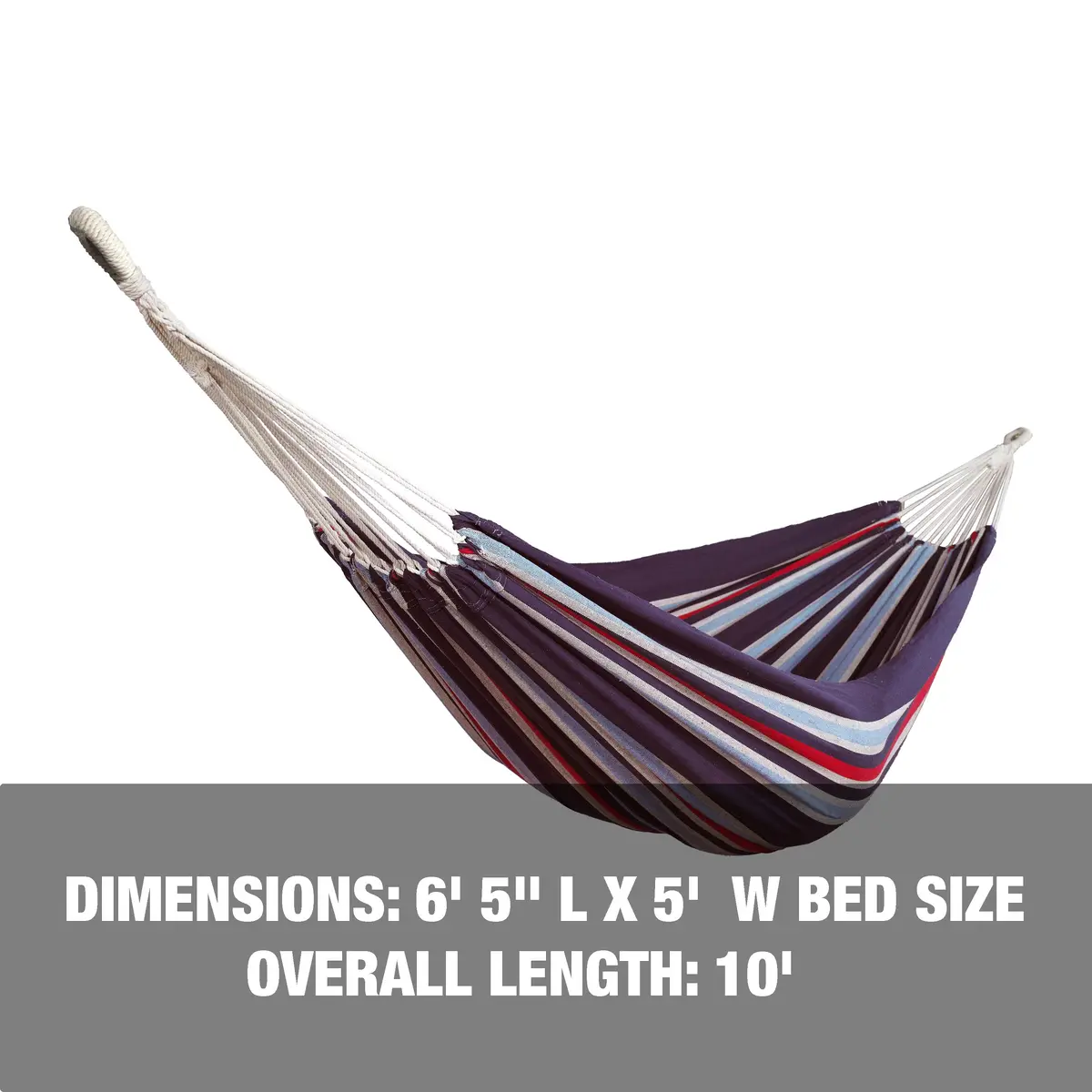 Bliss Hammocks Bh-401-Pa Double Hammock In A Bag W/ Rope Loops & Hanging Hardware | 60-In. Wide | 265 Lb. Capacity (Patriot Stripe) 2