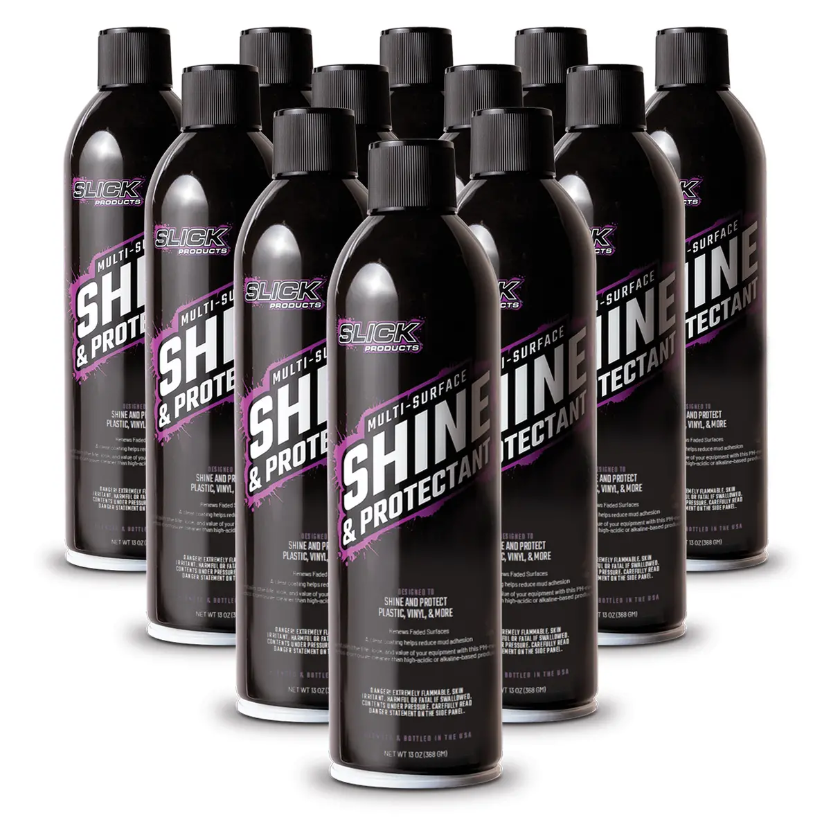 Slick Products Sp1264 Shine & Protectant Spray Coating | High-Gloss Luster | Renews Faded Surfaces | For Plastic, Vinyl, Fiberglass, And More | 12-Pack 1