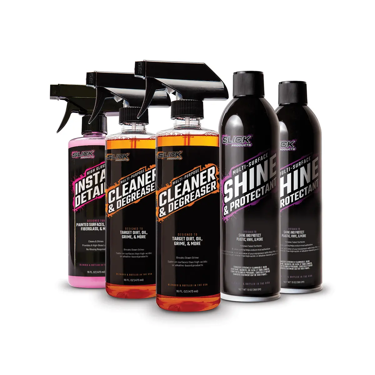 Slick Products Sp1278 Bike Refill Bundle | W/ Cleaner & Degreaser, Shine & Protectant, And Instant Detailer 1
