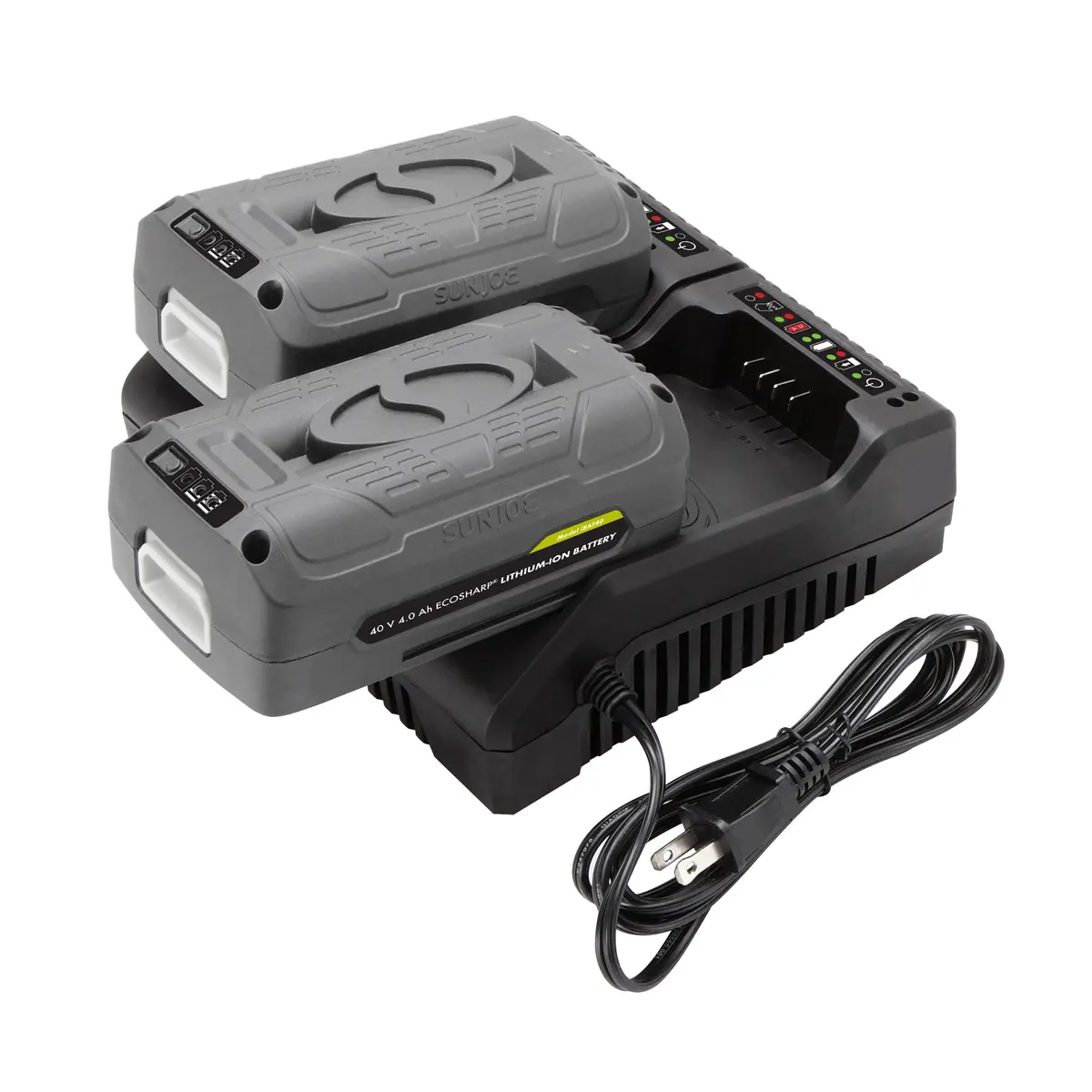 Snow Joe + Sun Joe Certified Authentic Ichrg40-Dpc Ionmax Lithium-Ion Battery Dual Port Charger | 40 Volt 2