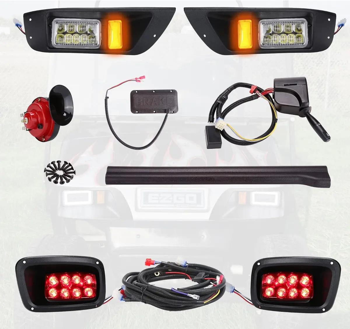 Deluxe Golf Cart Headlight Kit For Ezgo Txt 1996-2013 - 10L0l 1